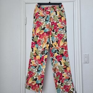 Talbots Vintage Multicolor Floral Pants - Size 4 - NWT